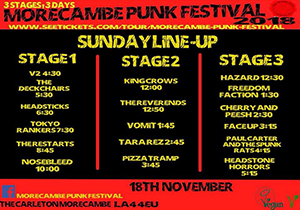 Morecambe Punk Festival 2018, Sunday 18th November
